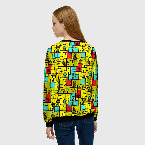 Женский свитшот Роботы монстры / 3D-Черный – фото 4