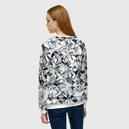 Женский свитшот Магия бриллиантового мерцания / 3D-Белый – фото 4