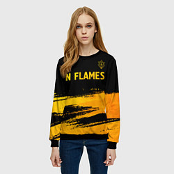 Свитшот женский In Flames - gold gradient посередине, цвет: 3D-черный — фото 2