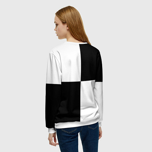 Женский свитшот Шахматы - ферзь / 3D-Белый – фото 4