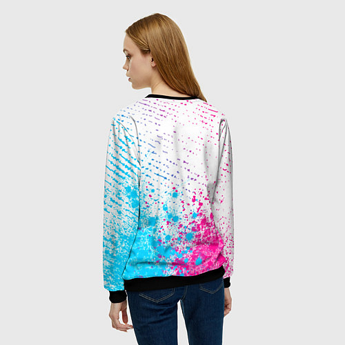 Женский свитшот Coldplay neon gradient style посередине / 3D-Черный – фото 4