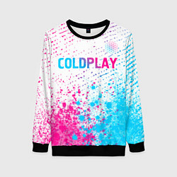 Женский свитшот Coldplay neon gradient style посередине