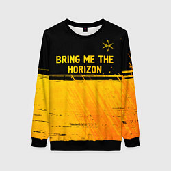 Свитшот женский Bring Me the Horizon - gold gradient посередине, цвет: 3D-черный