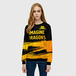 Свитшот женский Imagine Dragons - gold gradient посередине, цвет: 3D-черный — фото 2