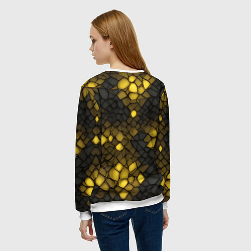 Женский свитшот Жёлтый трескающийся камень / 3D-Белый – фото 4