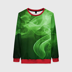 Свитшот женский Зеленый дым, цвет: 3D-красный