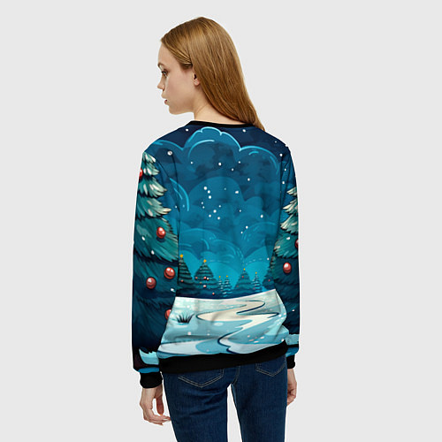 Женский свитшот Маленький пушистый дракошка / 3D-Черный – фото 4