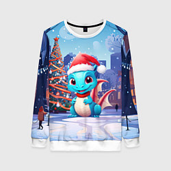 Женский свитшот Маленький дракон зимнего чуда
