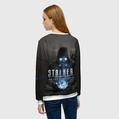 Женский свитшот STALKER 2 одиночка с артефактом / 3D-Белый – фото 4