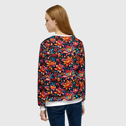 Женский свитшот Красивый русский узор / 3D-Белый – фото 4