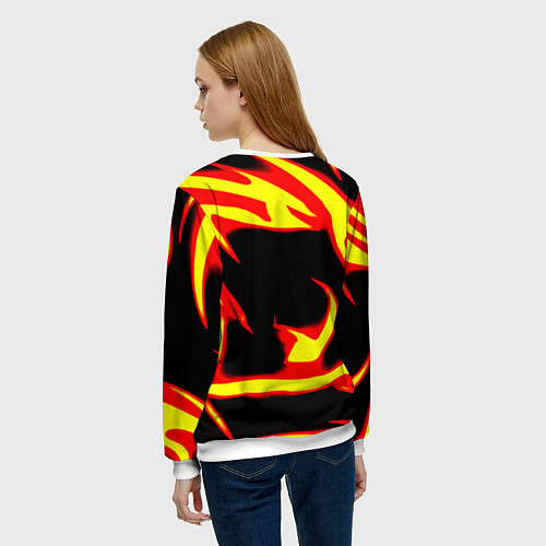 Женский свитшот Doom eternal fire storm / 3D-Белый – фото 4