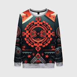 Свитшот женский Рисунок в стиле американских индейцев, цвет: 3D-меланж