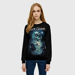 Свитшот женский Night skull Alice Cooper, цвет: 3D-черный — фото 2