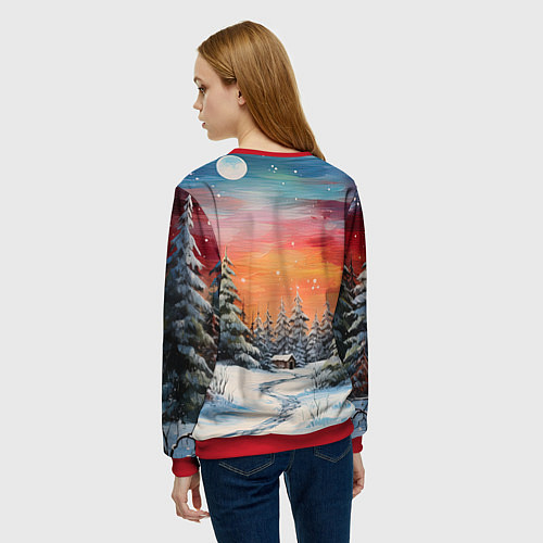 Женский свитшот Маленький красный дракон / 3D-Красный – фото 4