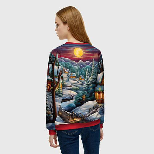 Женский свитшот Новый год 2024 символ года дракон / 3D-Красный – фото 4