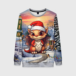 Свитшот женский Новый год 2024 символ года дракон, цвет: 3D-меланж