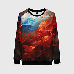 Женский свитшот Абстрактный белый синий красный дым