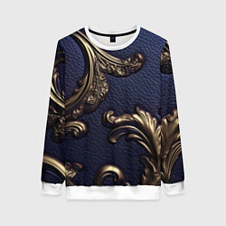 Свитшот женский Классические позолоченные объемные узоры, цвет: 3D-белый