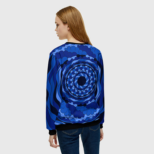 Женский свитшот Витраж: морская пучина / 3D-Черный – фото 4
