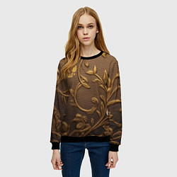 Свитшот женский Золотой герб России, цвет: 3D-черный — фото 2