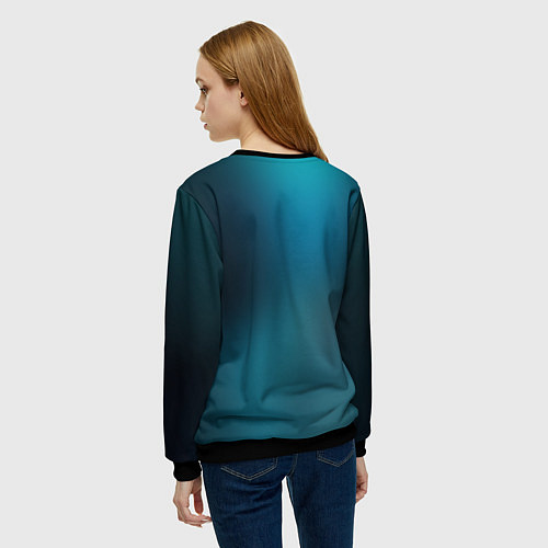 Женский свитшот Прозрачный стеклянный кролик / 3D-Черный – фото 4