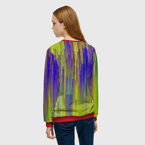 Женский свитшот Глитч геометрия / 3D-Красный – фото 4