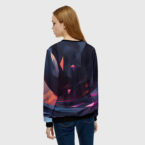 Женский свитшот Абстрактный вихрь / 3D-Черный – фото 4