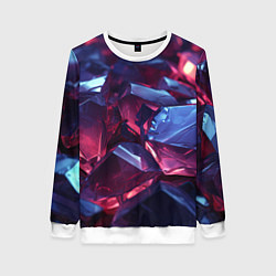 Свитшот женский Абстрактные стеклянные камни, цвет: 3D-белый