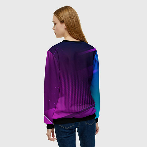 Женский свитшот GTA6 gaming champion: рамка с лого и джойстиком на / 3D-Черный – фото 4