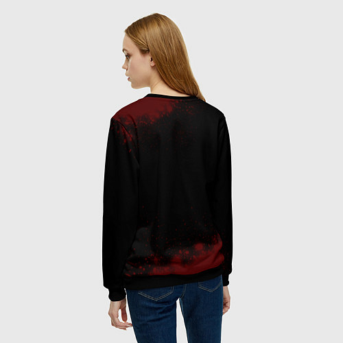 Женский свитшот Символ GTA6 и краска вокруг на темном фоне / 3D-Черный – фото 4