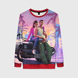 Свитшот женский Jason & Lucia - GTA 6 official art, цвет: 3D-красный