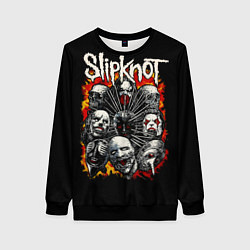 Свитшот женский Slipknot метал-группа, цвет: 3D-черный