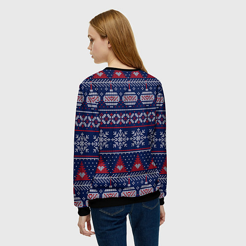 Женский свитшот New Years sweater / 3D-Черный – фото 4