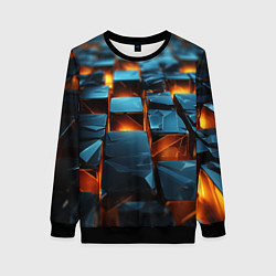 Свитшот женский Темные плитки в лаве, цвет: 3D-черный