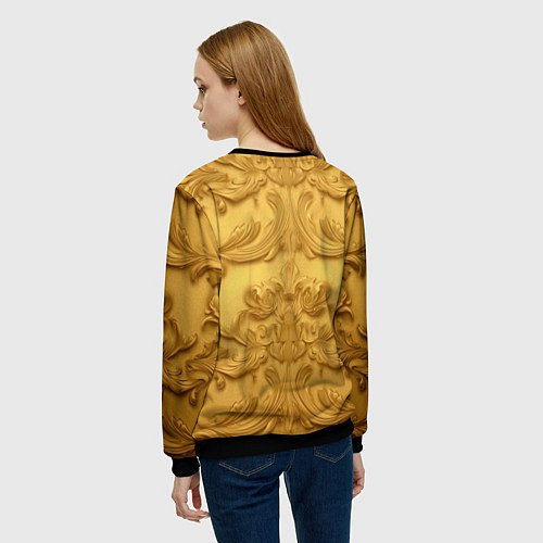 Женский свитшот Золото объемные узоры / 3D-Черный – фото 4