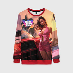 Свитшот женский GTA 6 girl vice city, цвет: 3D-красный