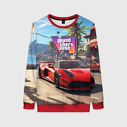 Свитшот женский GTA 6 red auto, цвет: 3D-красный