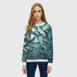 Свитшот женский Битое стекло текстура, цвет: 3D-белый — фото 2