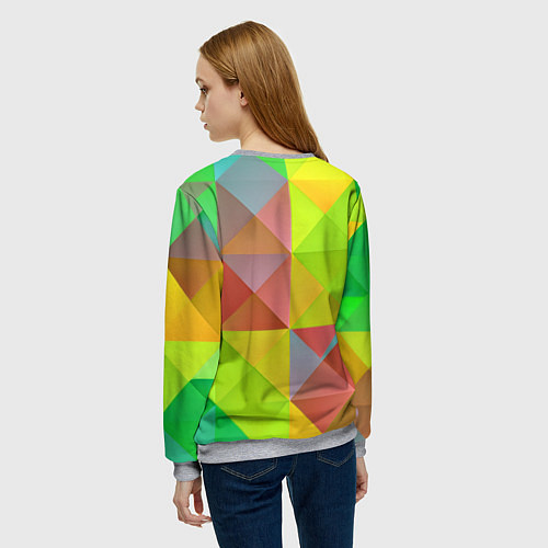 Женский свитшот Разноцветные фигуры / 3D-Меланж – фото 4