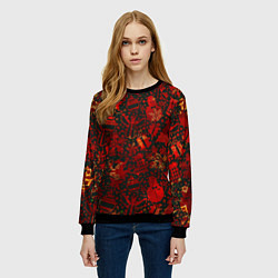 Свитшот женский Ёлочные игрушки и ёлки, цвет: 3D-черный — фото 2