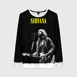 Свитшот женский Группа Nirvana Курт Кобейн, цвет: 3D-белый