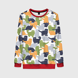 Свитшот женский Пушистые кошки, цвет: 3D-красный