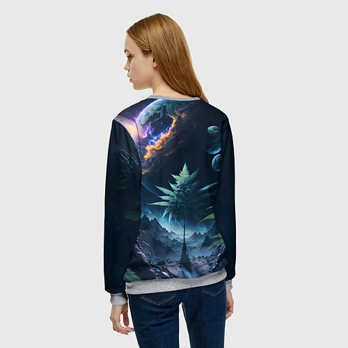 Женский свитшот Вид на землю с другой планеты / 3D-Меланж – фото 4