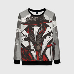 Свитшот женский Красный чумной доктор, цвет: 3D-черный