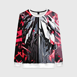 Свитшот женский Адский доспех красный, цвет: 3D-белый