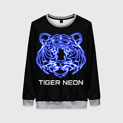 Свитшот женский Tiger neon art, цвет: 3D-меланж