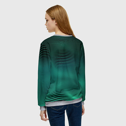Женский свитшот Болид на неоновых волнах / 3D-Меланж – фото 4
