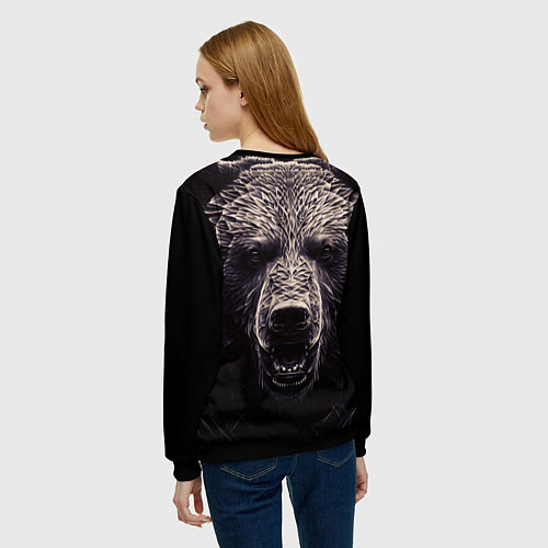 Женский свитшот Бронзовый медведь / 3D-Черный – фото 4
