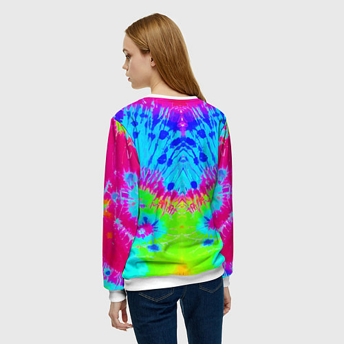 Женский свитшот Tie-Dye abstraction / 3D-Белый – фото 4