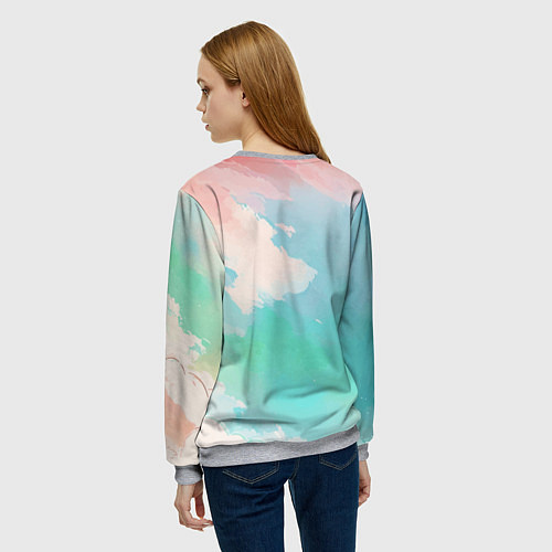 Женский свитшот Санта в стильном костюме / 3D-Меланж – фото 4